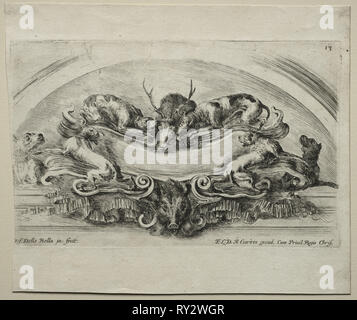 Sammlung von verschiedenen Launen und neue Designs für Kartuschen und Ornamente: Keine 13. Stefano Della Bella (Italienisch, 1610-1664). Ätzen Stockfoto