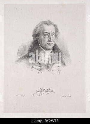 Faust: Tragédie de M. de Goethe, auf Französisch übersetzt von Albert Stapfer.: Illustrationen für Faust: Frontispiz - Porträt von Johann Wolfgang von Goethe, 1828. Eugène Delacroix (Französisch, 1798-1863), Chez Ch. Motte, Éditeurs, vertrieben von Chez Sautelet, Libraire. Lithographie Stockfoto