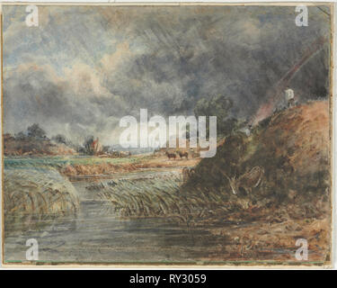 Hampstead Heath, 1800. Imitator von John Constable (Briten, morisot). Aquarell; Blatt: 36,9 x 43,2 cm (14 1/2 x 17 in Stockfoto