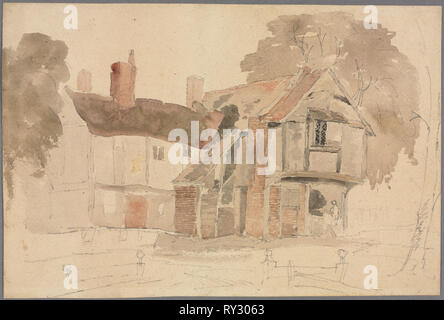 Bray Kirche Hof, 1807. John Varley (British, 1778-1842). Aquarell und Graphit; Blatt: 24,9 x 36,9 cm (9 13/16 x 14 1/2 in. Stockfoto