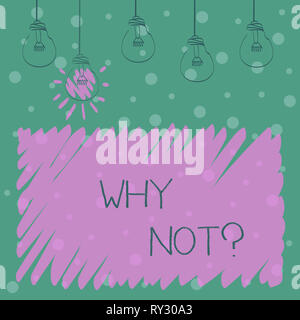 Wort schreiben Text Warum Notquestion. Business foto Präsentation geben mir ein Grund für die nicht etwas tun, sagen Sie nicht nein Stockfoto