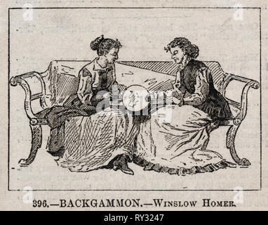 Backgammon. Winslow Homer (American, 1836-1910). Holzstich Stockfoto