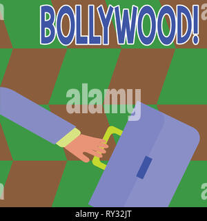 Konzeptionelle Hand schreiben Bollywood angezeigt. Begriff Sinne Hollywood Film Entertainment Kino Stockfoto