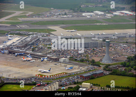Luftbild vom Flughafen Edinburgh, Edinburgh Turnhouse Stockfoto