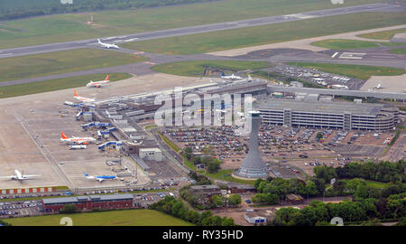 Luftbild vom Flughafen Edinburgh, Edinburgh Turnhouse Stockfoto