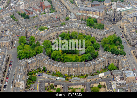 Luftaufnahme der Royal Circus und Zirkus in der neuen Stadt, Edinburgh. Stockfoto