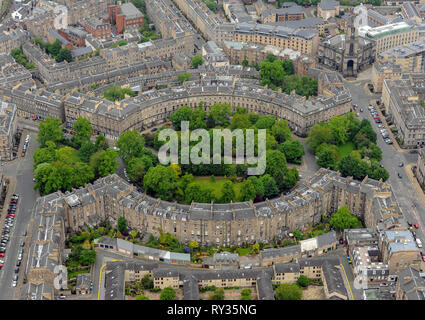 Luftaufnahme der Royal Circus und Zirkus in der neuen Stadt, Edinburgh. Stockfoto