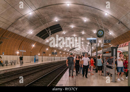 Monaco, 21.Oktober: Innenansicht des Gare de Monaco station am 21.Oktober 2018 Monco Stockfoto