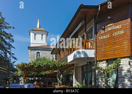 Nessebar, Bulgarien - 12. AUGUST 2018: Die orthodoxe Kirche der Entschlafung der Gottesgebärerin in der Stadt Nessebar, Region Burgas, Bulgarien Stockfoto