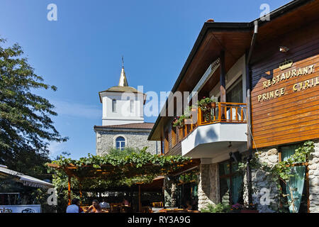 Nessebar, Bulgarien - 12. AUGUST 2018: Die orthodoxe Kirche der Entschlafung der Gottesgebärerin in der Stadt Nessebar, Region Burgas, Bulgarien Stockfoto