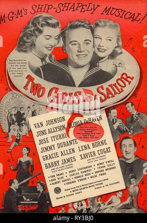 DEHAVEN, JOHNSON, Poster, zwei MÄDCHEN UND EIN MATROSE, 1944 Stockfoto