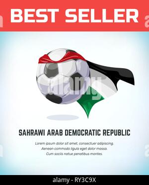 Arabische saharauische Demokratische Republik Fußball oder Fussball. Fußball-Nationalmannschaft. Vector Illustration. Stock Vektor