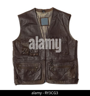 Braun Leder Weste Stockfoto
