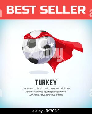 Türkei Fußball oder Fussball. Fußball-Nationalmannschaft. Vector Illustration. Stock Vektor