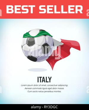 Italien Fußball oder Fussball. Fußball-Nationalmannschaft. Vector Illustration. Stock Vektor