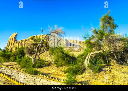 Maria Turkmenistan Gyaur Kala Stadtmauer und den Fluss Festung der Zoroastrier Stockfoto