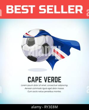 Kap Verde Fußball oder Fussball. Fußball-Nationalmannschaft. Vector Illustration. Stock Vektor