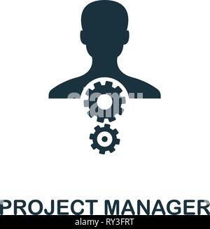 Projekt Manager Symbol. Kreative element Design vom Risikomanagement icons Collection. Pixel Perfect Project Manager Symbol für Web Design, Apps, Software Stock Vektor