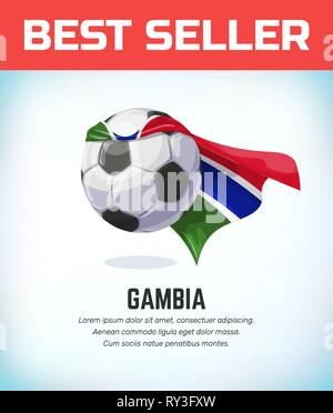 Gambia Football oder Soccer Ball. Fußball-Nationalmannschaft. Vector Illustration Stock Vektor