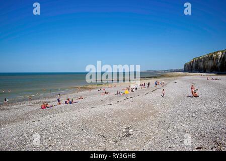 Frankreich, Seine Maritime, Saint Valery en Caux, der Strand Stockfoto