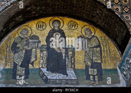 Hagia Sophia die Basilika, Innen- und christlichen Mosaiken. Istanbul, Türkei Stockfoto