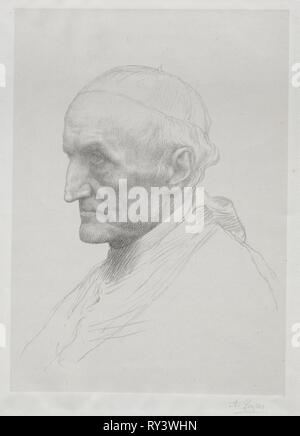 Porträt des Kardinal Manning (2.). Alphonse Legros (Französisch, 1837-1911). Lithographie Stockfoto