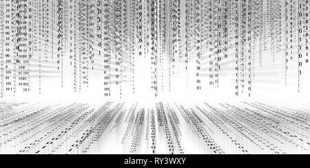 Digitale Daten binär Code Technologie matrix Hintergrund, Datenflut conectivity futuristische binären Code Programmierung im Cyber Space, Datentechnik conce Stockfoto