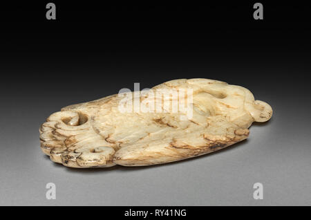 Vogel geformt Tinte Teller, 1368-1644. China, Ming-Dynastie (1368-1644)?. Jade; gesamt: 7,7 cm (3 1/16-in Stockfoto