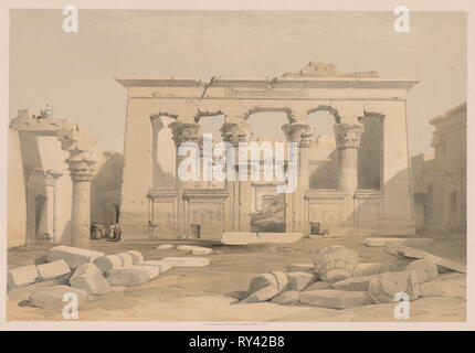 Ägypten und Nubien: Band I, Nr. 28, Vorhalle des Tempels von Kalabshi, 1838. Louis Haghe (British, 1806-1885). Farblithographie Stockfoto