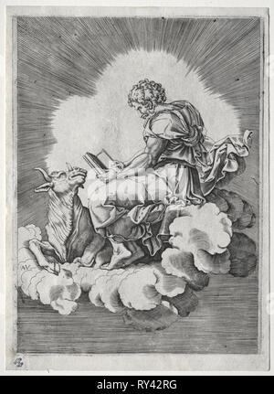 Die vier Evangelisten: Hl. Lukas, C. 1518. Italien, 16. Gravur Stockfoto