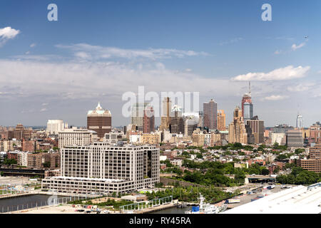 Manhattan West Seite von Hubschrauber gesehen. Stockfoto