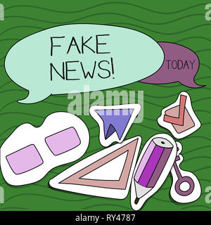 Handschrift Text schreiben gefälschte Nachrichten. Konzeptionelle Foto falsch Haltlose Informationen Hoax Stockfoto