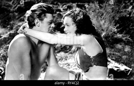 WEISSMULLER, O'SULLIVAN, Tarzan und seine Gehilfen, 1934 Stockfoto