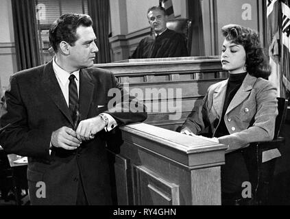 RAYMOND BURR, Perry Mason, 1957 Stockfoto