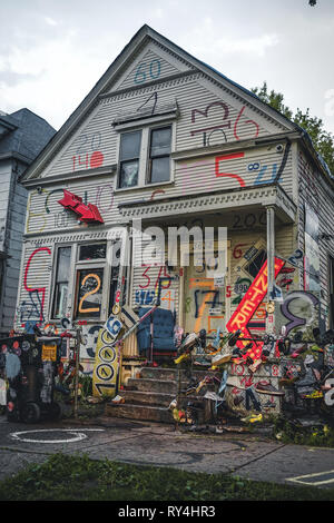 DETROIT, USA - 07. März 2019: Die Heidelberger in Detroit, Michigan, USA. Das Heidelberger Projekt ist eine Kunst in Detroit, Michigan Stockfoto