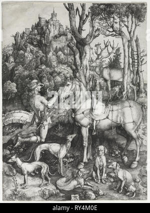 Saint Eustace, C. 1501. Albrecht Dürer (1471-1528). Gravur Stockfoto