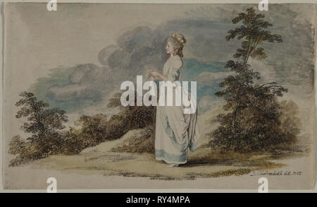 Susanne (Tochter des Künstlers im Alter von einundzwanzig), 1782. Daniel Chodowiecki (Deutsch, 1726-1801). Feder und schwarzer Tusche, Aquarell und Gouache über Graphit; Blatt: 11 x 18,4 cm (4 5/16 x 7 1/4 in Stockfoto