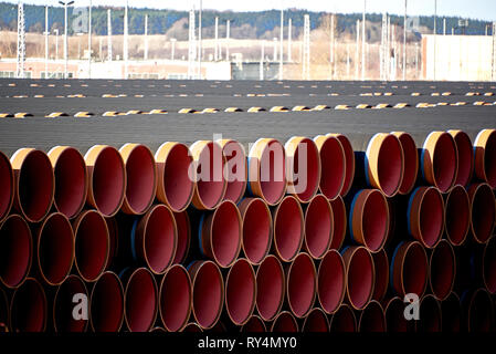 Neue gas piplines für Nord Stream Projekt Stockfoto
