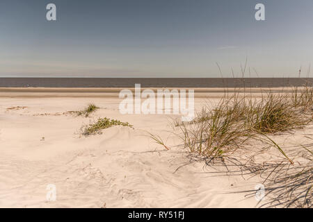 Sanddünen und Küstenlinie auf Jekyll Island, Georgia USA Stockfoto