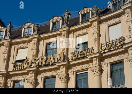 Osram Werbung, Karlsplatz, Muenchen, Bayern, Deutschland Stockfoto