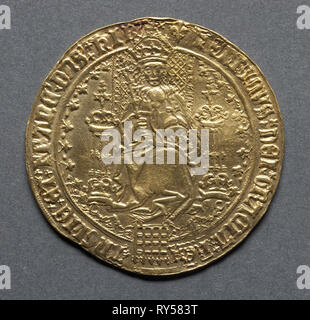 Souverän (Vorderseite), 1526-1544. England, Heinrich VIII., 1509-1547. Gold Stockfoto