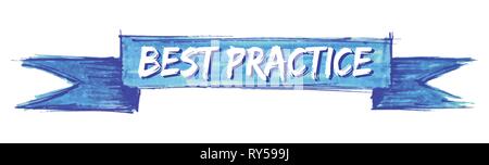 Best practice Handbemalte ribbon Zeichen Stock Vektor