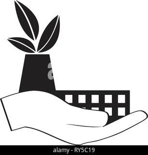 Silhouette der Blätter in einer Fabrik Stock Vektor