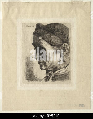 Kopf einer Bäuerin, 1874. Wilhelm Maria Hubertus Leibl (Deutsch, 1844-1900). Ätzen Stockfoto