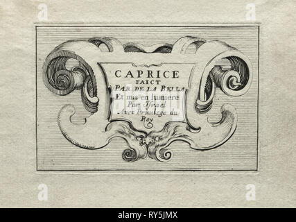 Caprices: Titel Seite. Stefano Della Bella (Italienisch, 1610-1664). Ätzen Stockfoto