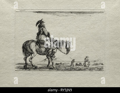 Caprices: Montierte Cavalier. Stefano Della Bella (Italienisch, 1610-1664). Ätzen Stockfoto