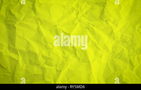 Zerknitterte Papier Gelb Abstrakten Hintergrund Stockfoto