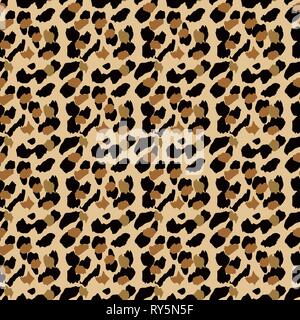 Modische Leopard nahtlose Muster. Stilisierte Leopard Haut Hintergrund für Mode, Print, Tapete, Stoff entdeckt. Vector Illustration eps 10. Stock Vektor