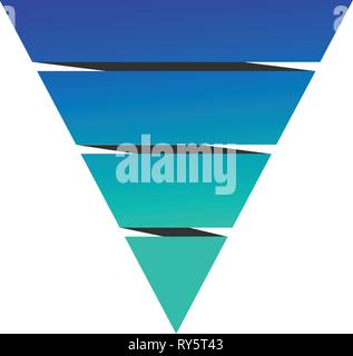 Pyramide Chart mit vier Elementen, Vector Illustration isoliert Stock Vektor