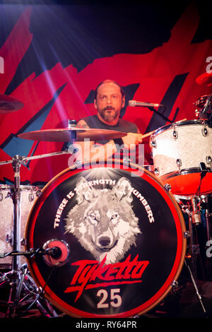 Michael Clayton - Arbeeny Tyketto-Stärke in Zahlen 25-jährigen Jubiläums Tour, Manchester Academy 10/03/19. Stockfoto